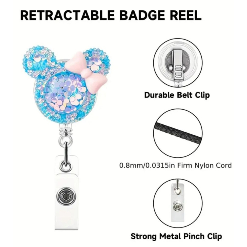 Badge Reel Blue Pink - Picture 2 of 2